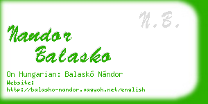 nandor balasko business card
